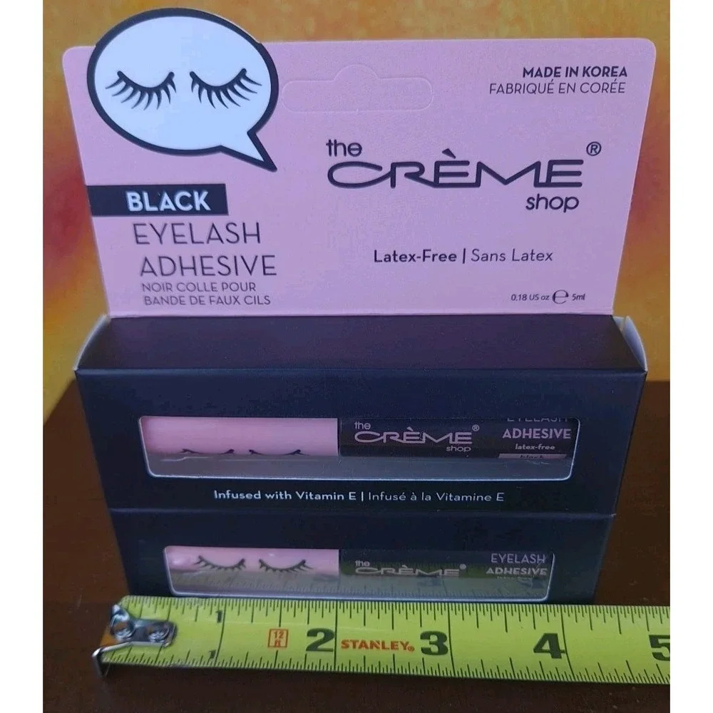 Set Of 2 The Crème‎ Shop Black Eyelash Adhesive Infused Vitamin E Latex Free